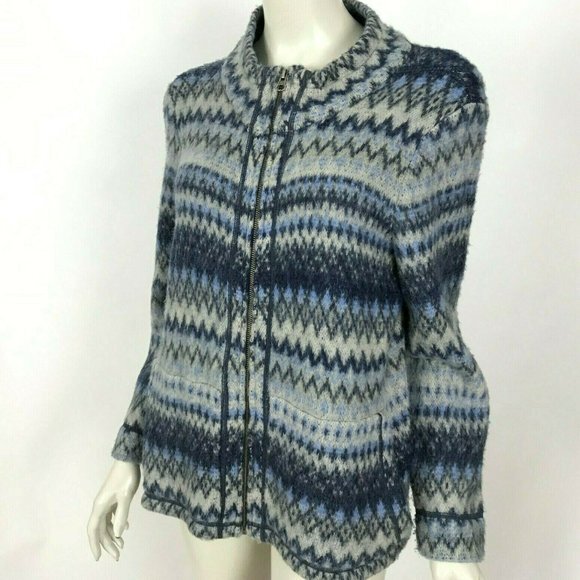 J Jill‎ Cardigan Sweater Full Zip Pockets Wool - Picture 3 of 8